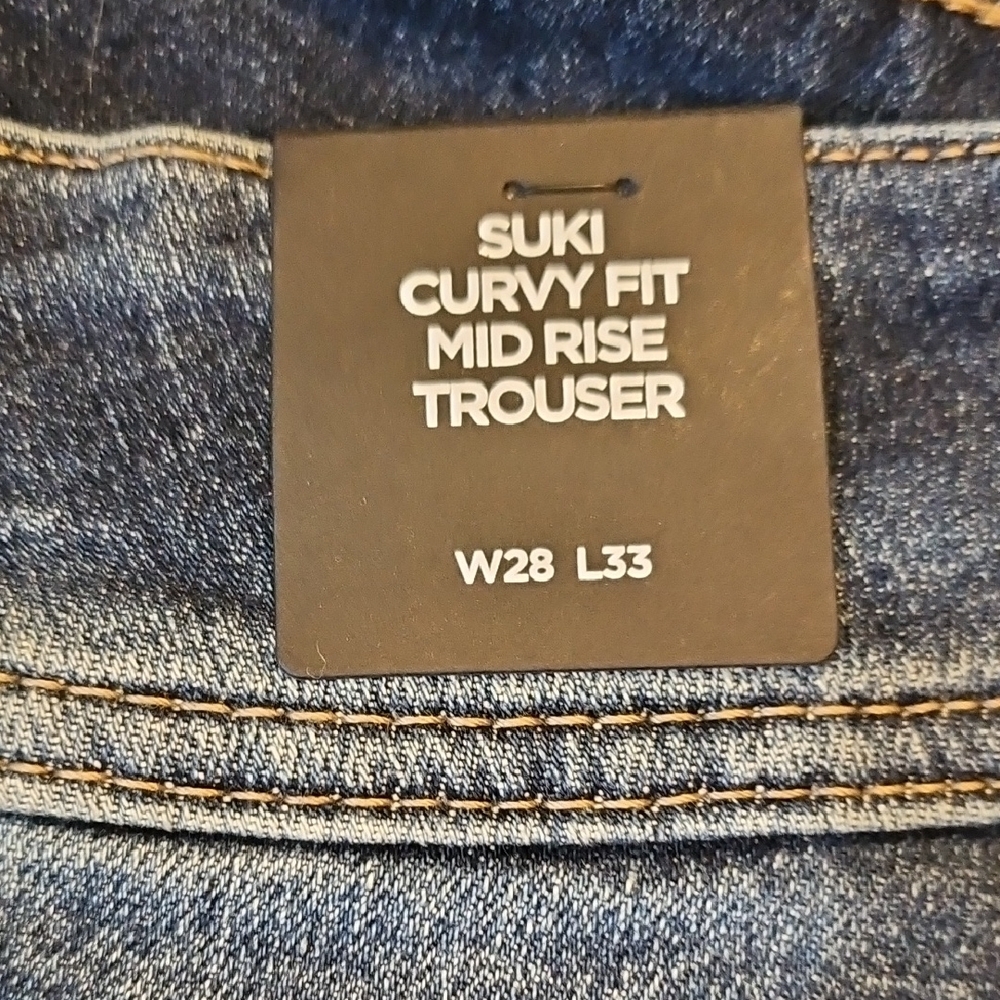 NWT Suki Curvy Fit Mid Rise Trouser - Blue 28x33 (Actual Length 32)